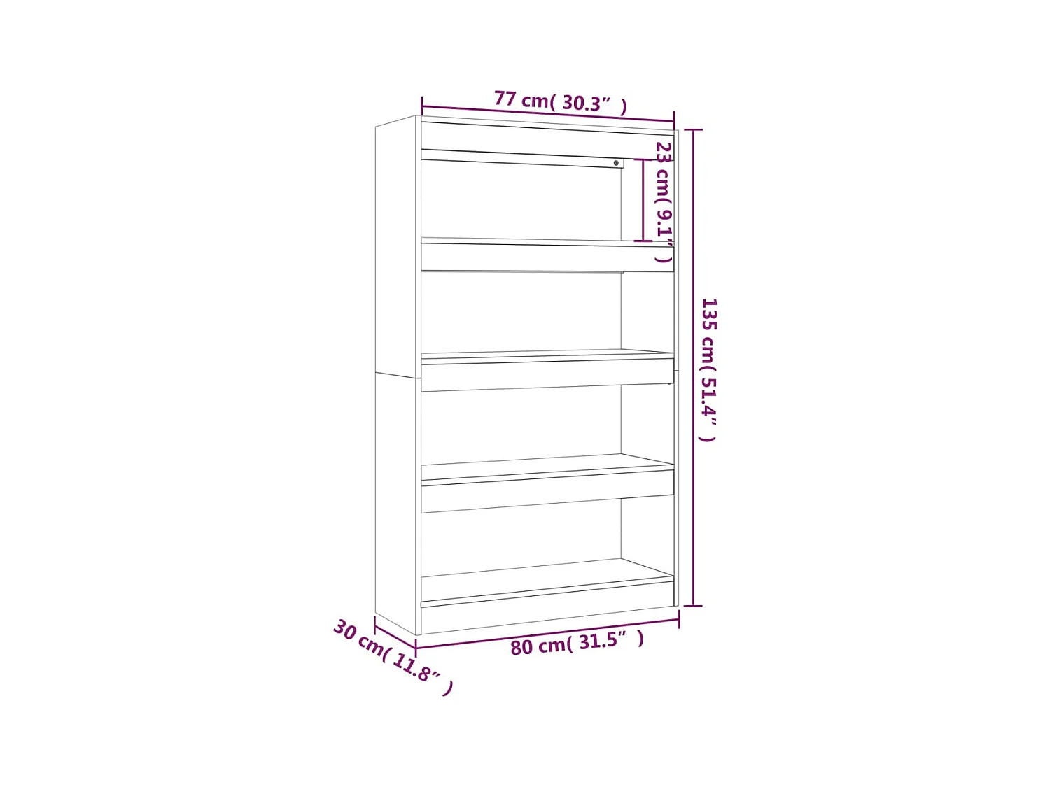 Bibliothèque/Séparateur de pièce Chêne fumé Bois d'ingénierie