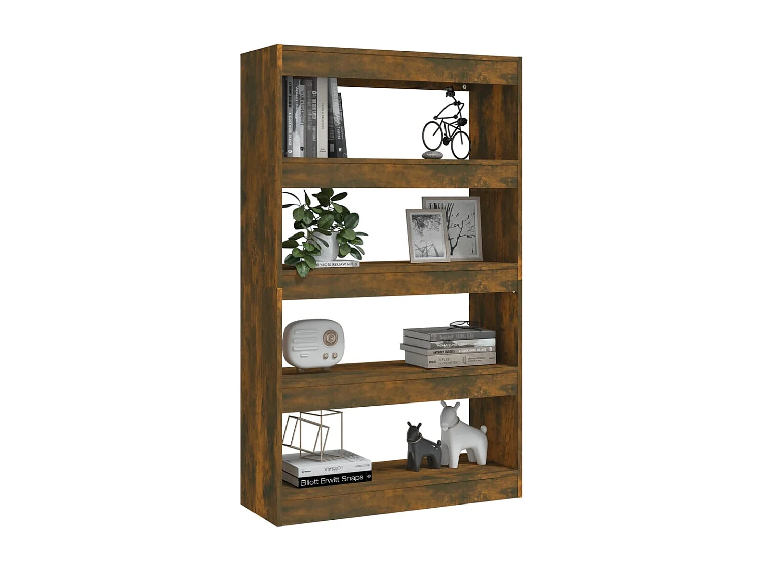 Bibliothèque/Séparateur de pièce Chêne fumé Bois d'ingénierie