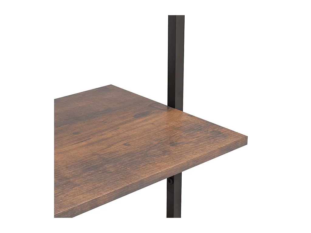 Étagère inclinée à 4 niveaux Marron foncé et noir 64x35x152,5cm