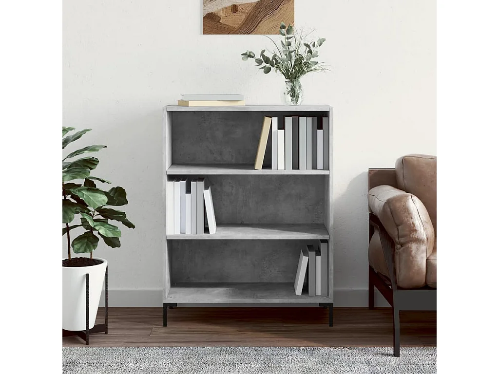 Libreria grigio cemento 69,5x32,5x90 cm in legno ingegnerizzato
