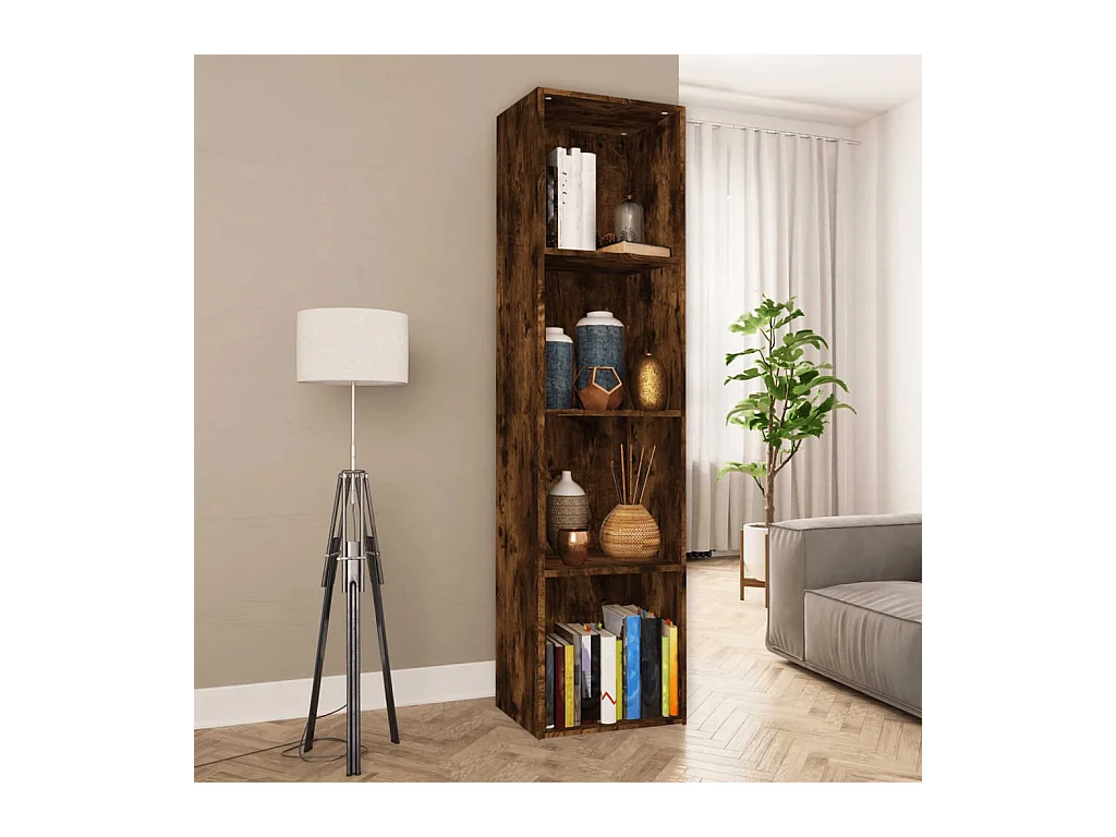 Bibliothèque/Meuble TV Chêne fumé 36x30x143cm Bois d'ingénierie