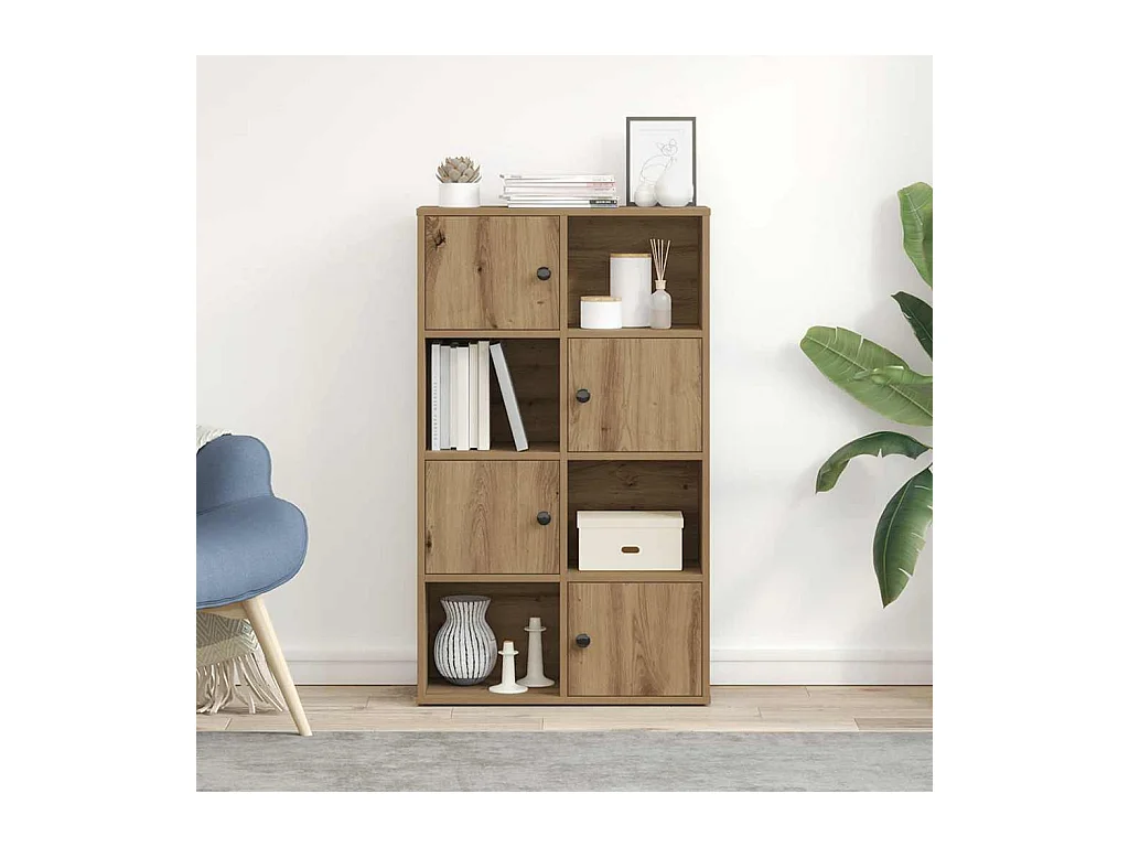 Bibliothèque chêne artisanal 60x24x101,5 cm bois d'ingénierie