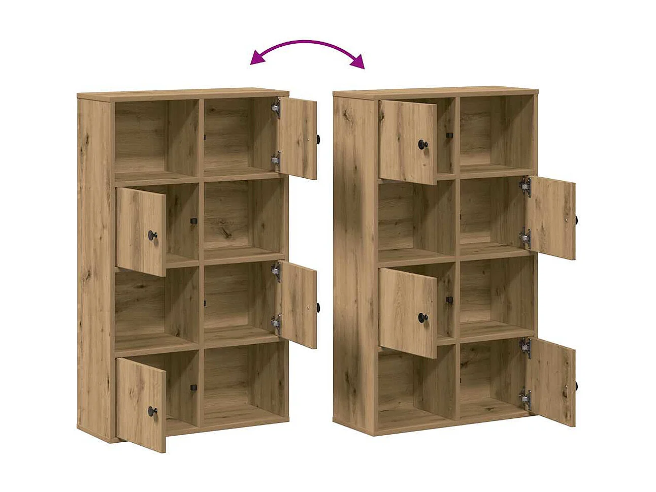 Bibliothèque chêne artisanal 60x24x101,5 cm bois d'ingénierie