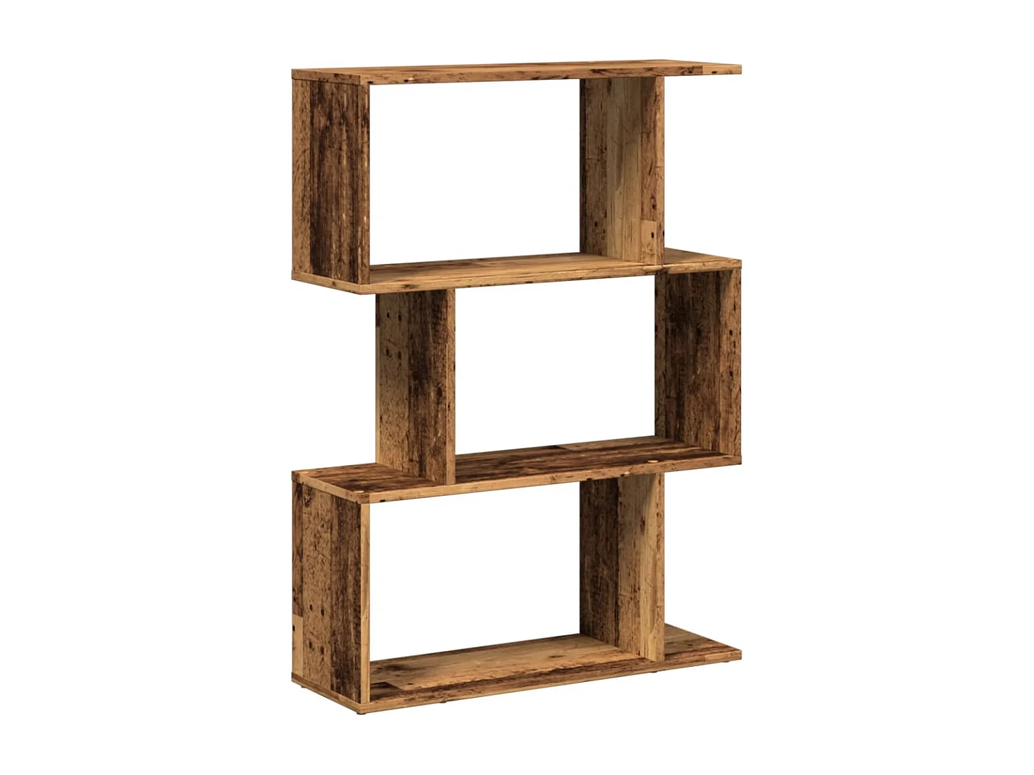 Étagère séparatrice de pièce à 3 niveaux vieux bois 70x24x97 cm