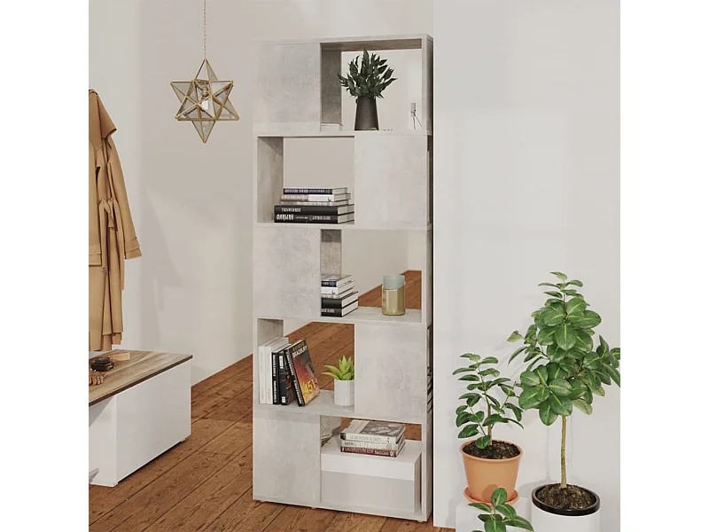 Libreria/Divisorio Grigio Cemento 60x24x155 cm