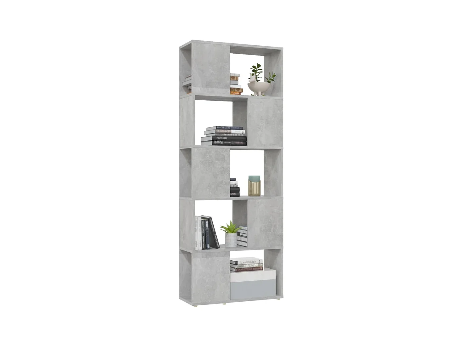 Libreria/Divisorio Grigio Cemento 60x24x155 cm