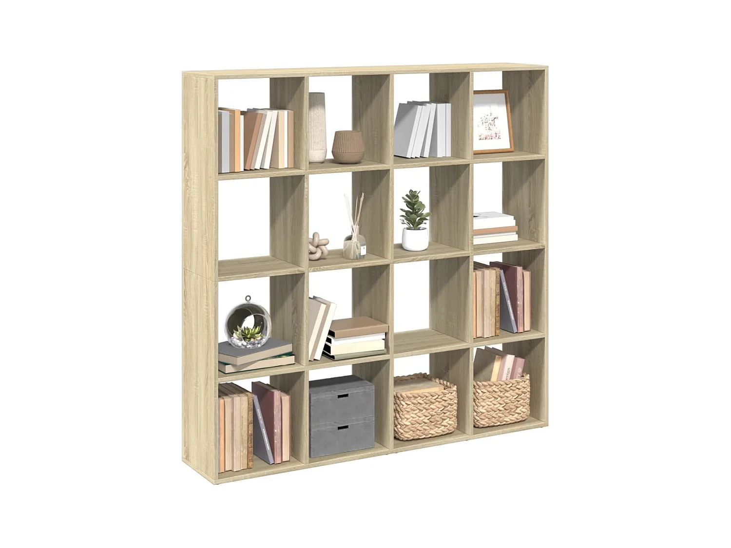 Sonoma eiken boekenkast 137,5x29x137,5 cm bewerkt hout