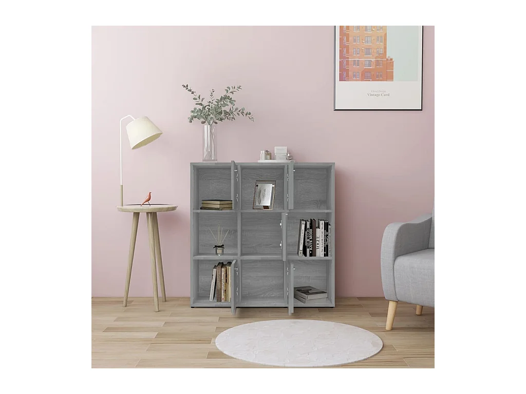 Libreria Sonoma Grey 90x30x90 cm in legno ingegnerizzato