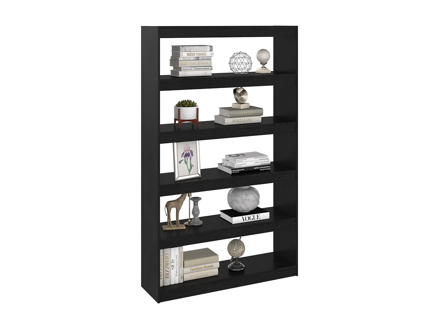 Bibliothèque/Séparateur de pièce Noir 100x30x167,5cm Pin massif