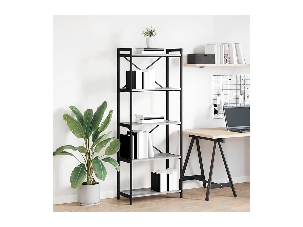 Bibliothèque Sonoma gris 60 x 30 x 153 cm Bois d'ingénierie