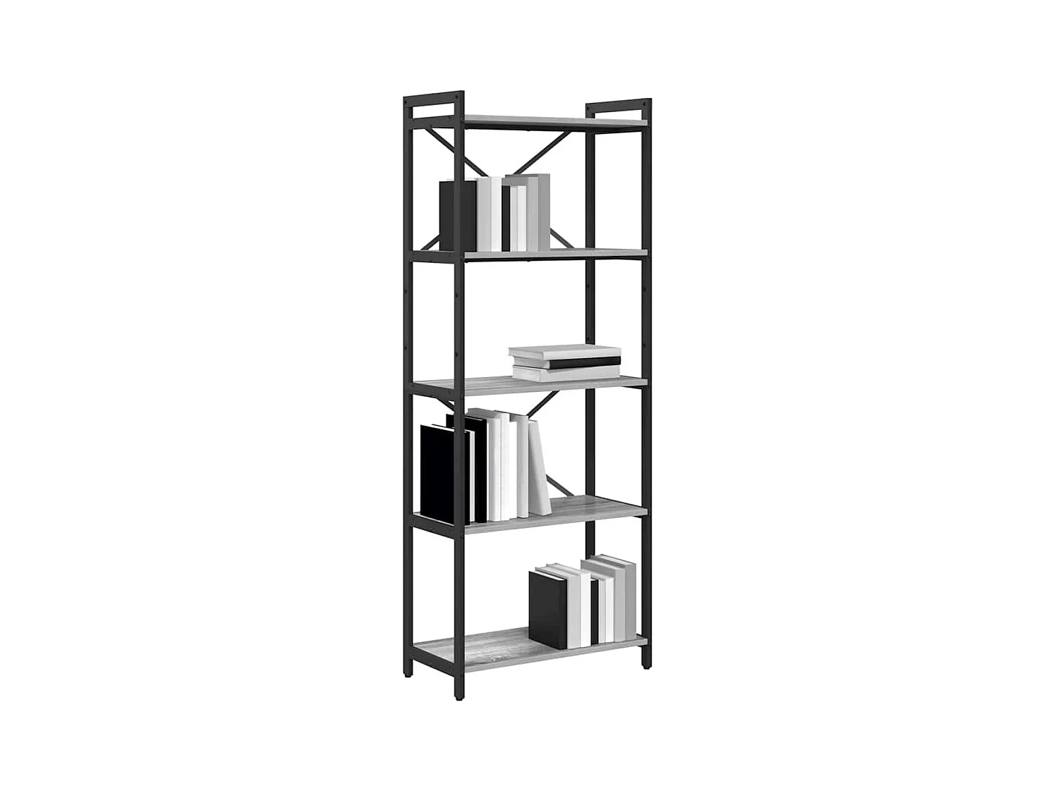 Bibliothèque Sonoma gris 60 x 30 x 153 cm Bois d'ingénierie