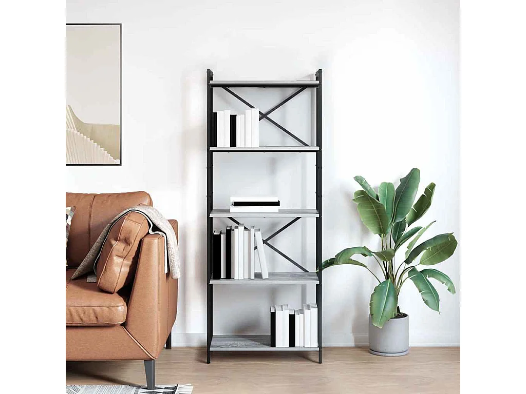 Librería Sonoma Gris 60 x 30 x 153 cm Madera de Ingeniería