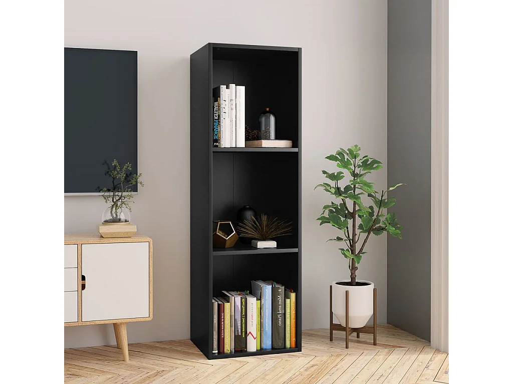Libreria/mobile TV nero 36x30x114 cm in legno ingegnerizzato