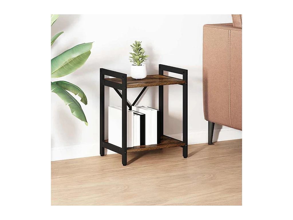 Gerookte eikenhouten boekenkast 40 x 30 x 48,5 cm bewerkt hout