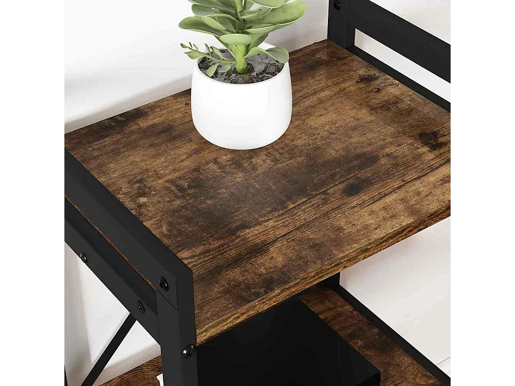 Gerookte eikenhouten boekenkast 40 x 30 x 48,5 cm bewerkt hout