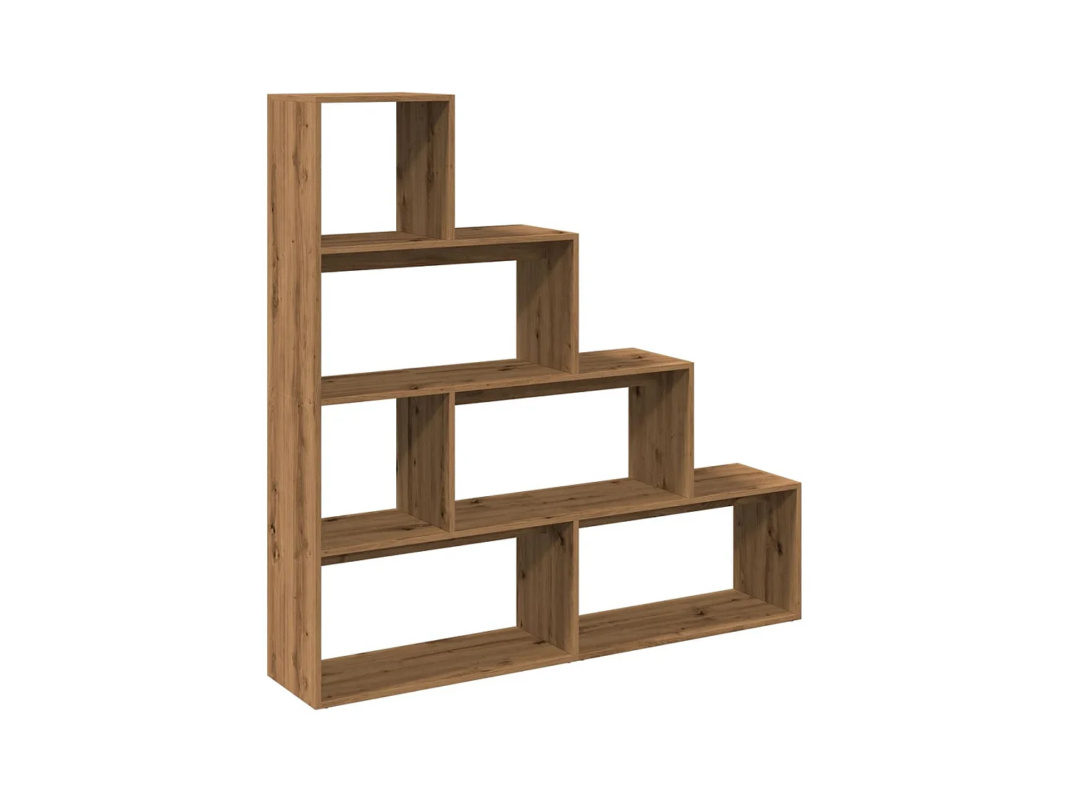 Étagère séparatrice de pièce à 4 niveaux chêne artisanal