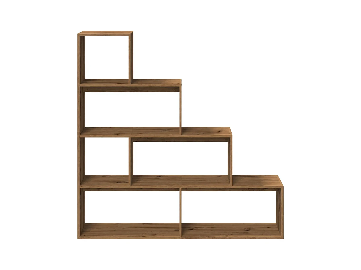 Étagère séparatrice de pièce à 4 niveaux chêne artisanal