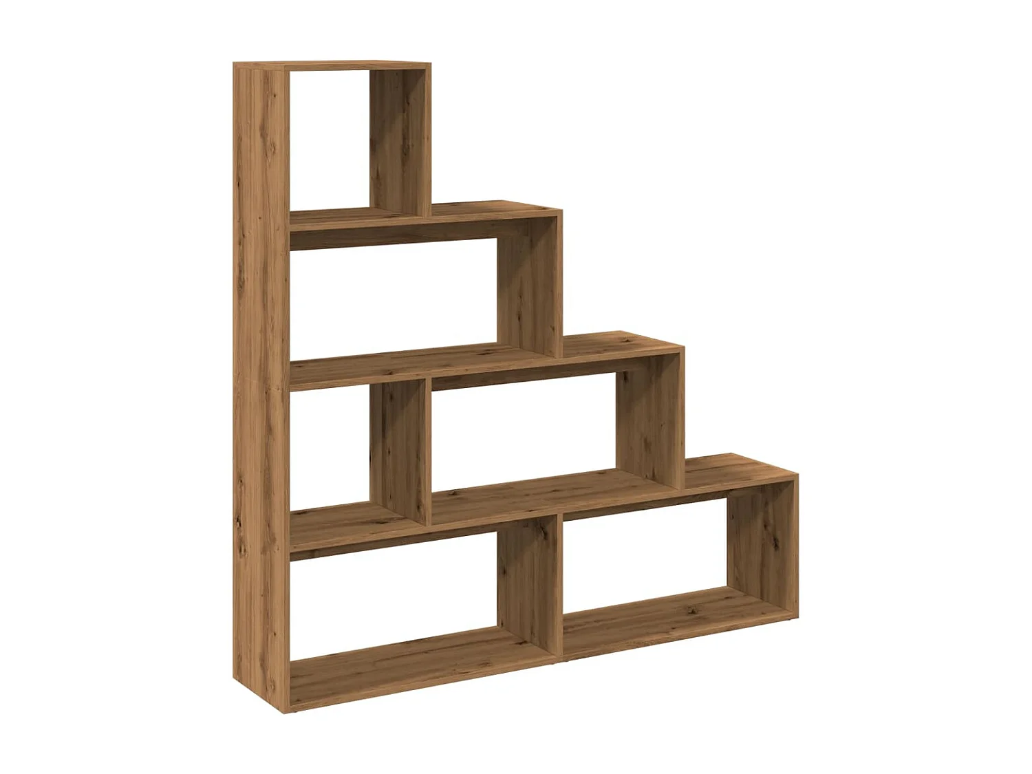 Étagère séparatrice de pièce à 4 niveaux chêne artisanal