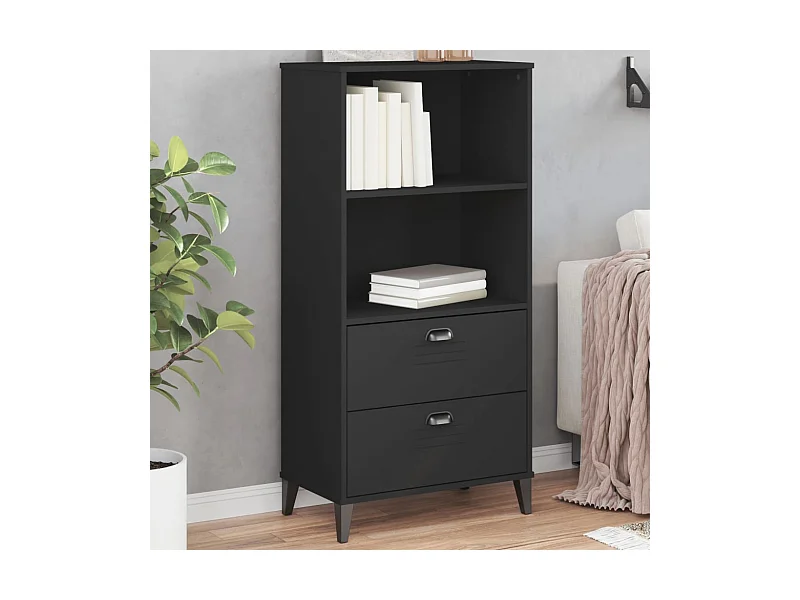 Libreria VIKEN nera 60x35x123 cm in legno ingegnerizzato