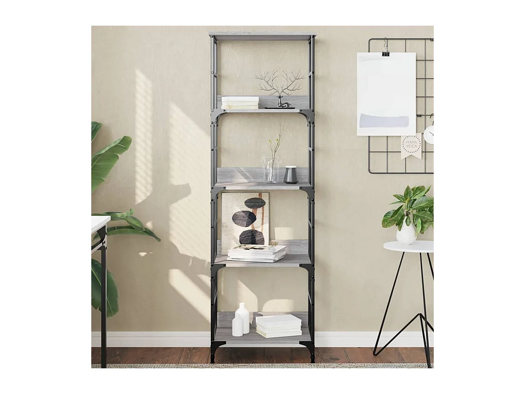 Sonoma grijze boekenkast 50x33x153 cm bewerkt hout