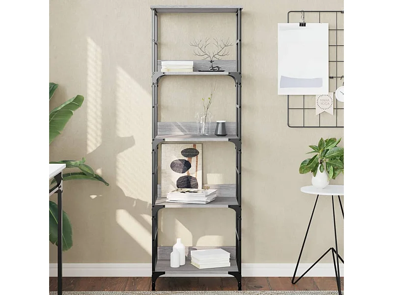 Bibliothèque sonoma gris 50x33x153 cm bois d'ingénierie