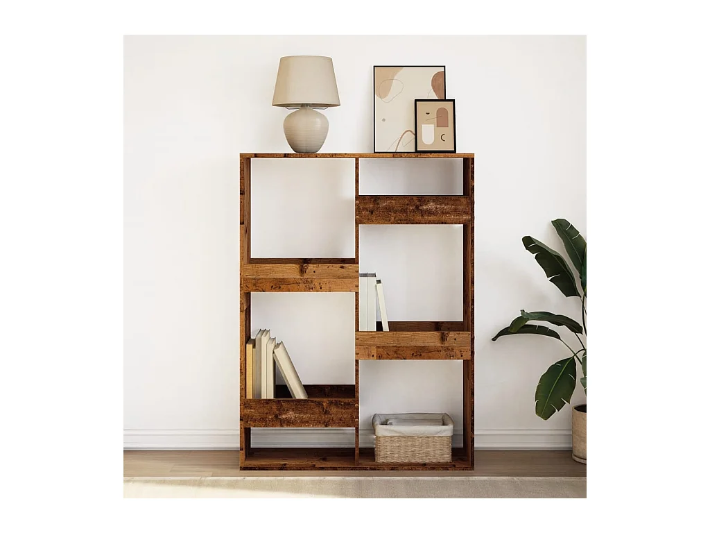 Oude houten boekenkast 100x33x135 cm bewerkt hout