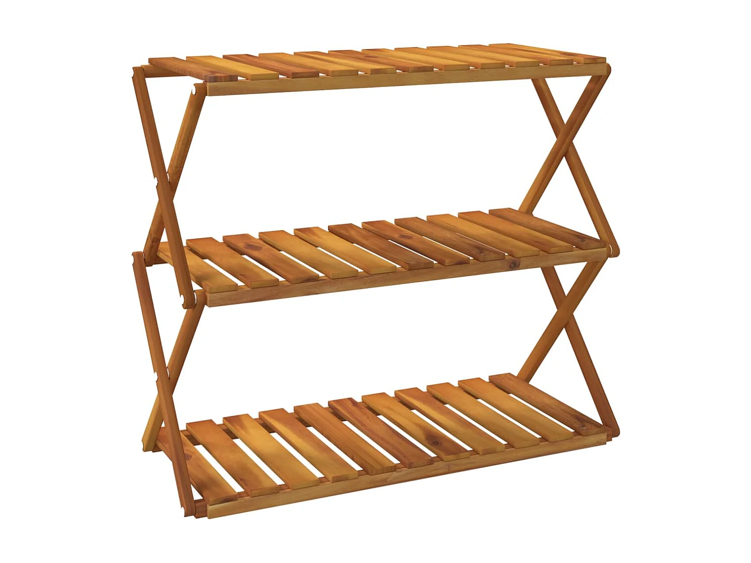 3-laags opvouwbare plank bruin 70x31x63 cm acaciahout