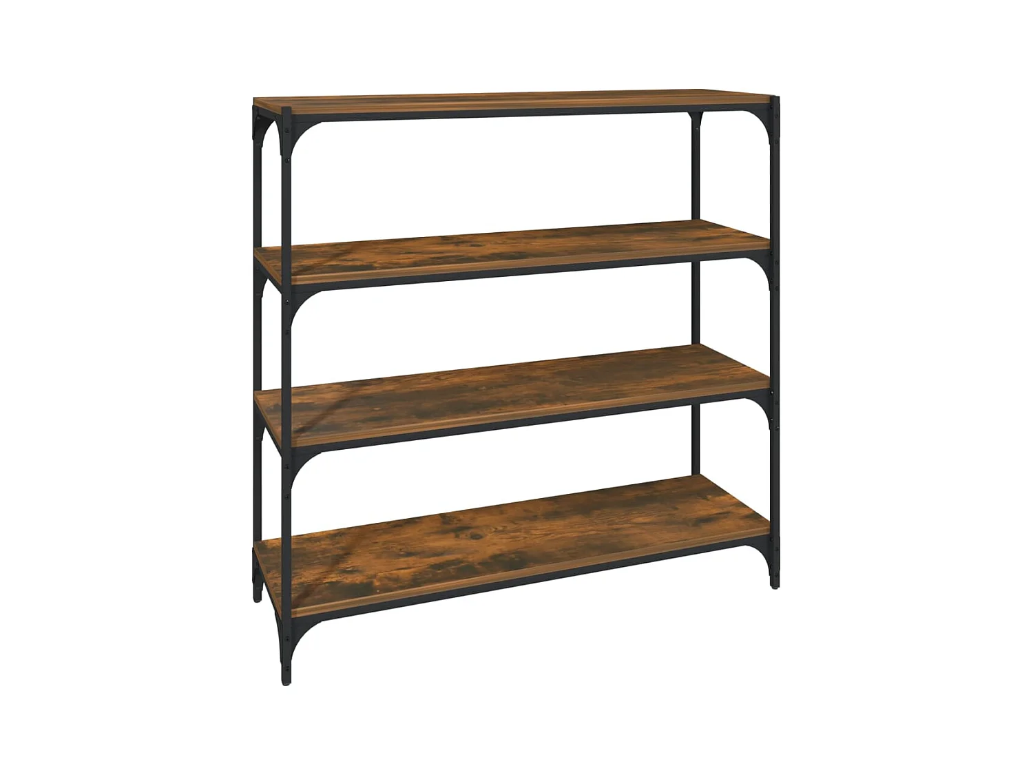 Bibliothèque Chêne fumé 100x33x100cm Bois d'ingénierie et acier