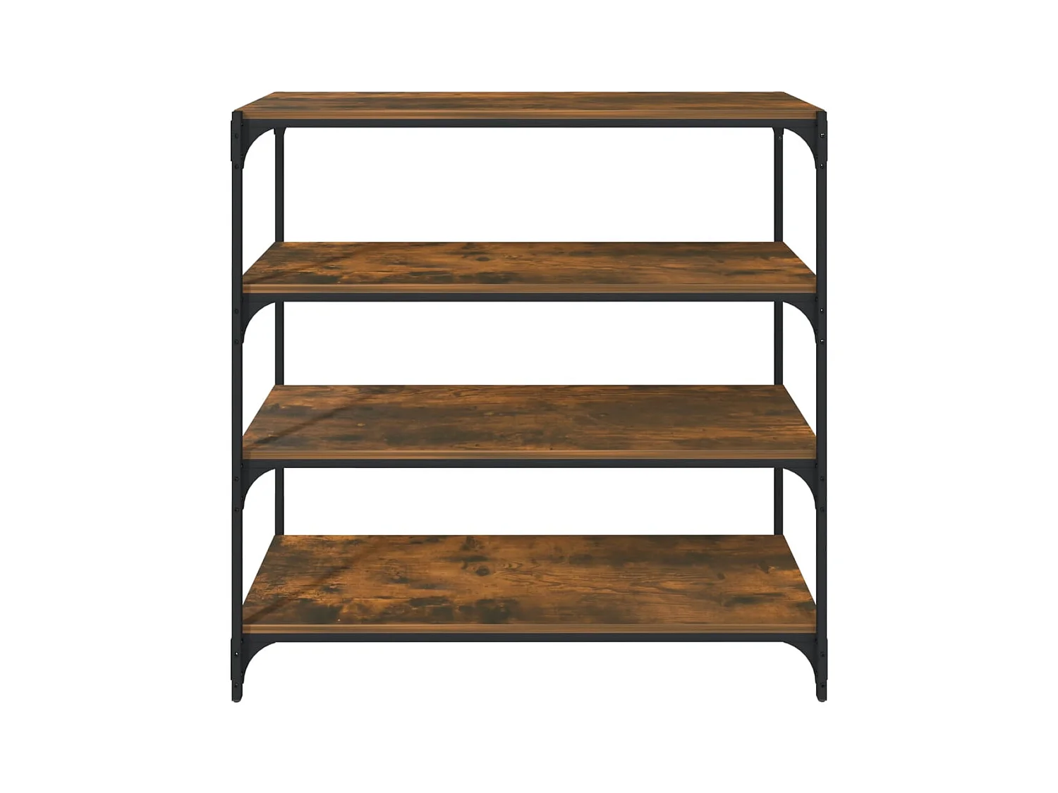 Bibliothèque Chêne fumé 100x33x100cm Bois d'ingénierie et acier