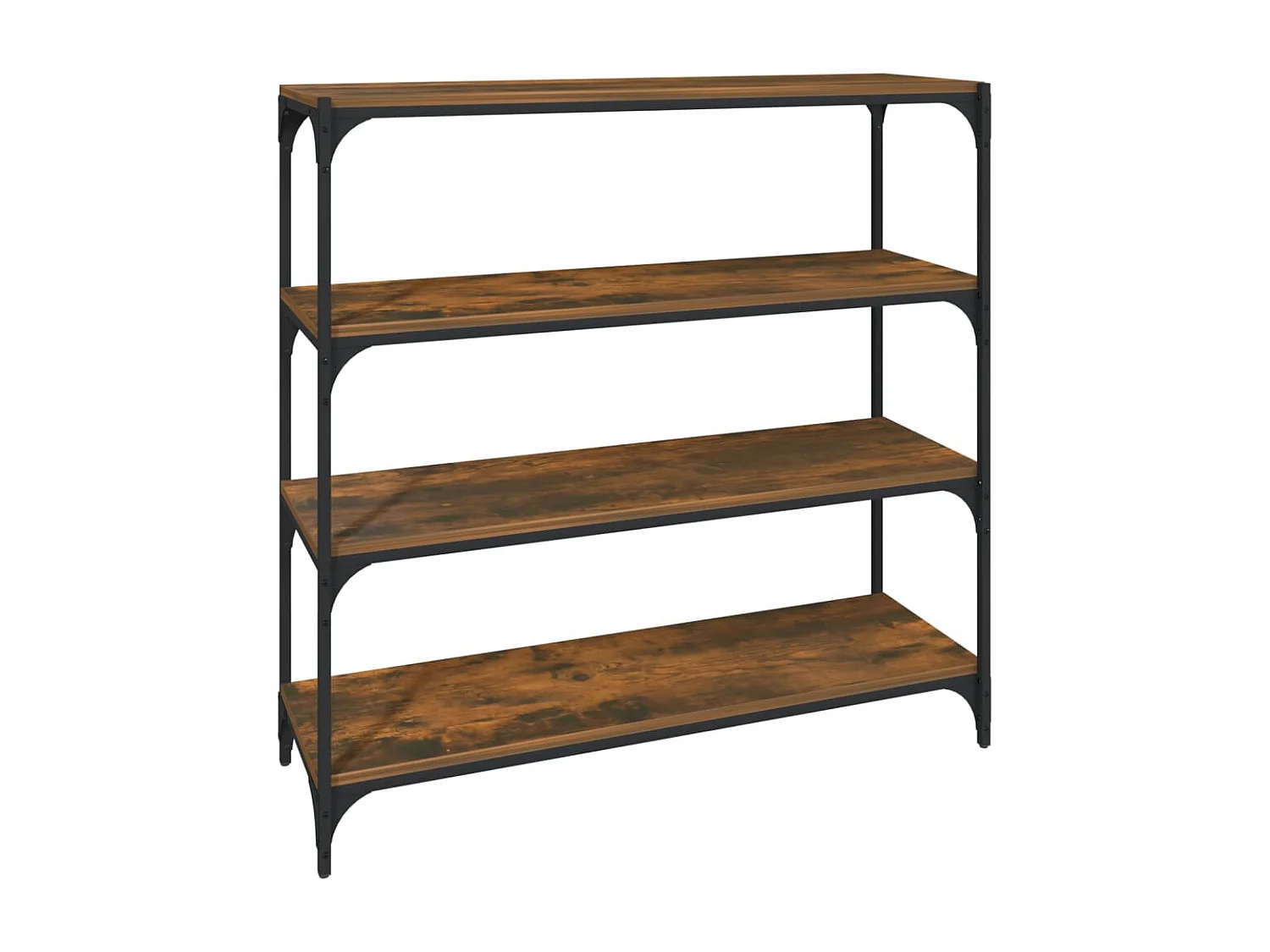 Libreria in rovere affumicato 100x33x100cm Legno ingegnerizzato e acciaio