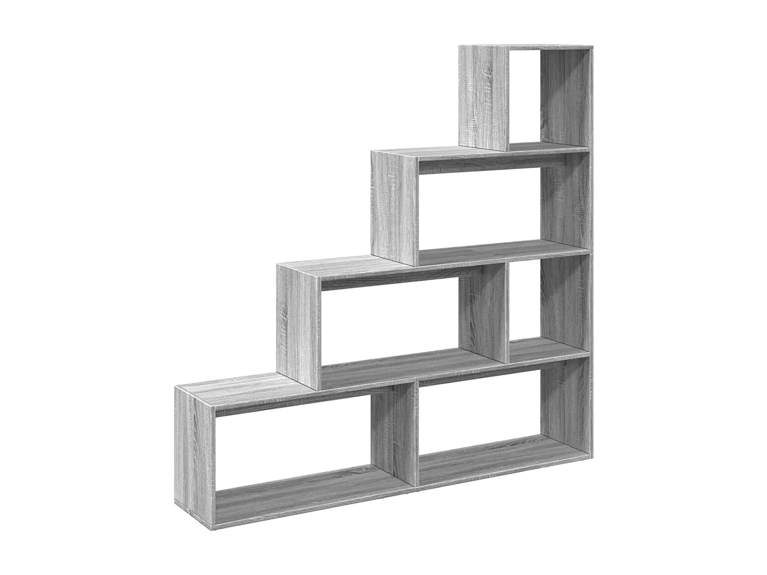 Scaffale divisorio per ambienti a 4 ripiani grigio Sonoma