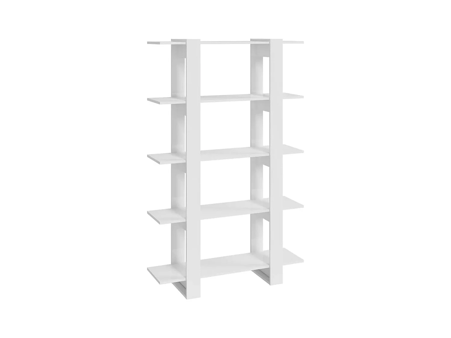 Bibliothèque/Séparateur de pièce Blanc brillant 100x30x160 cm