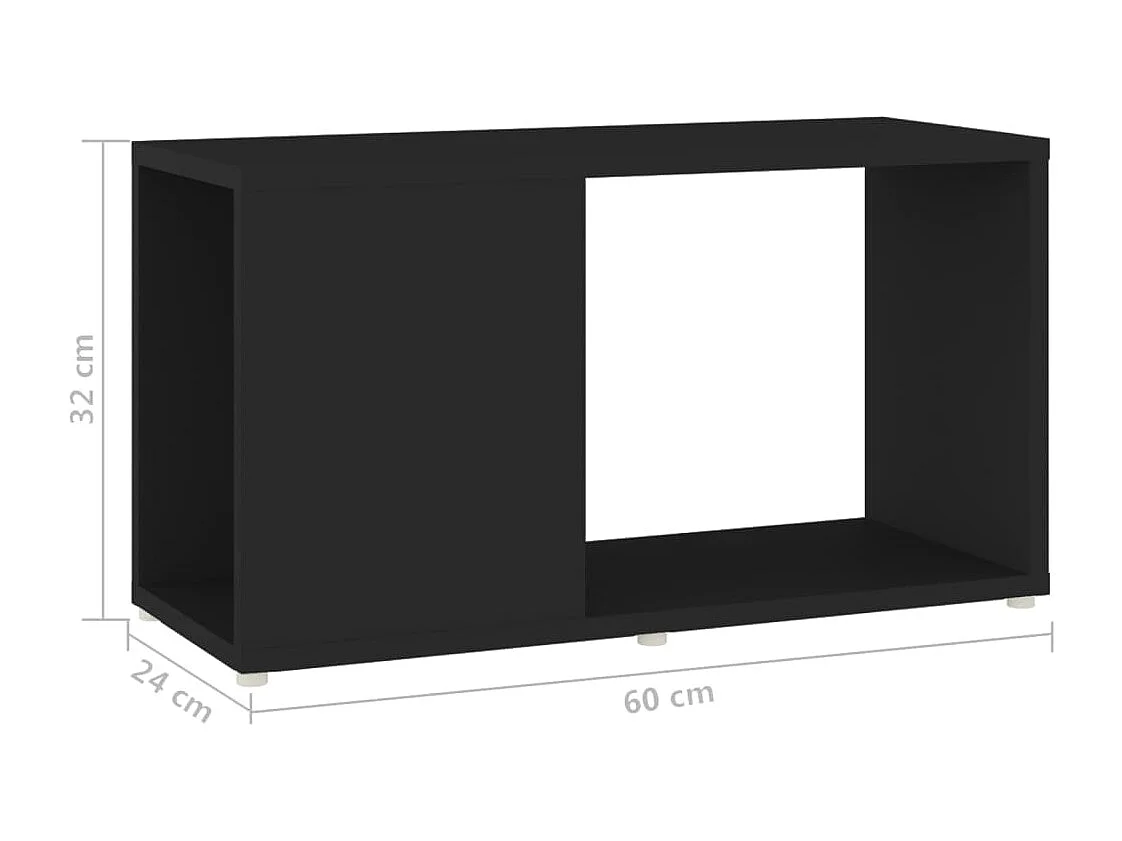 Meuble TV Noir 60x24x32 cm Bois d'ingénierie