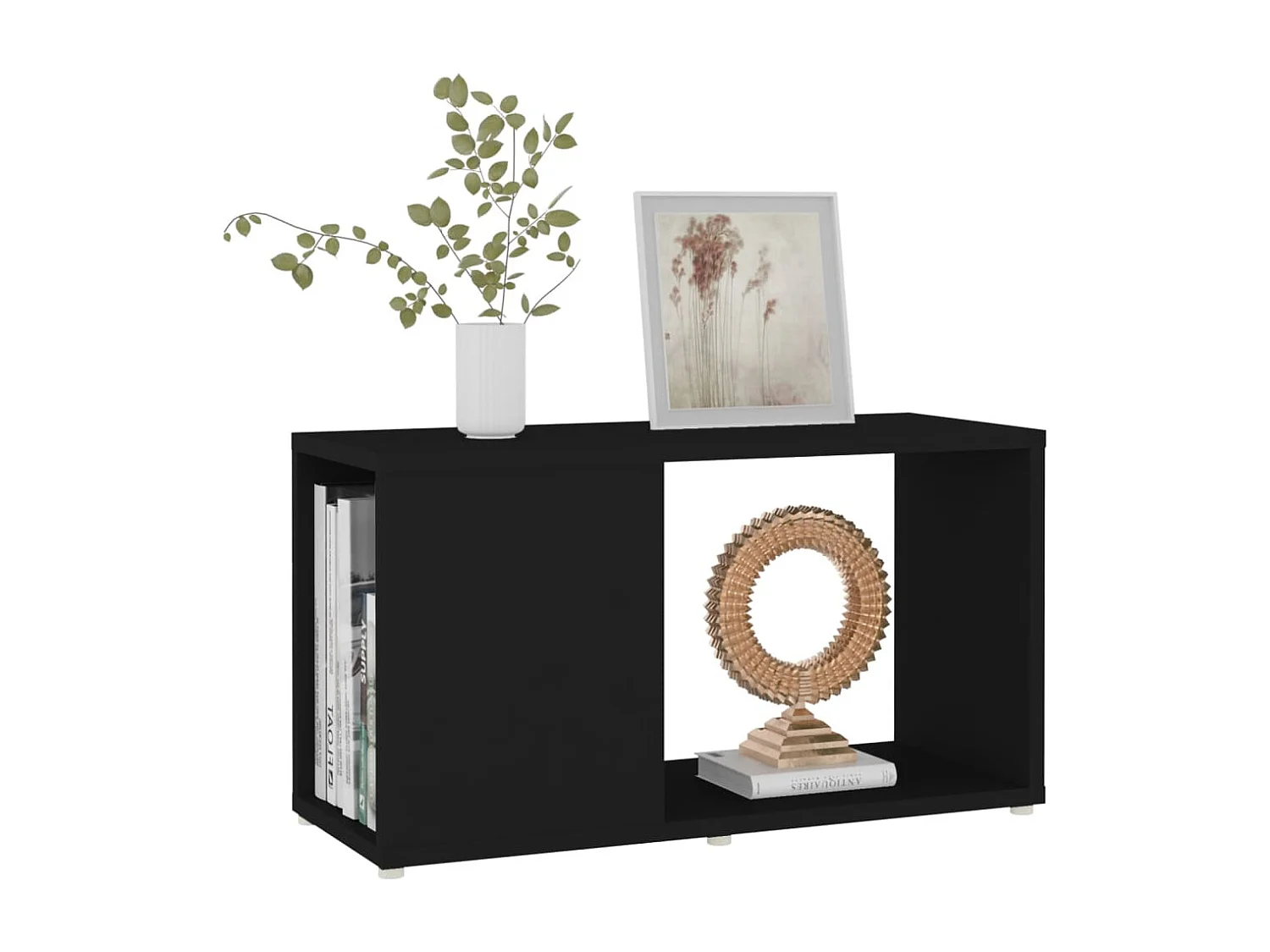 Meuble TV Noir 60x24x32 cm Bois d'ingénierie