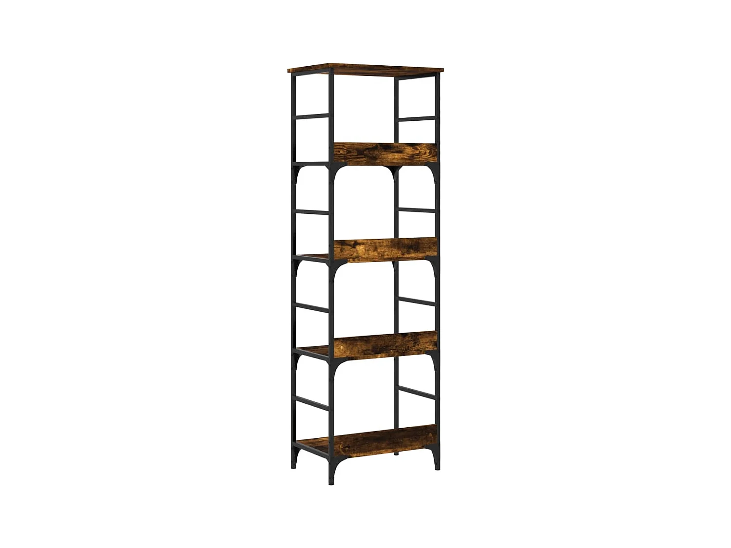 Libreria in rovere affumicato 50x33x153 cm in legno ingegnerizzato