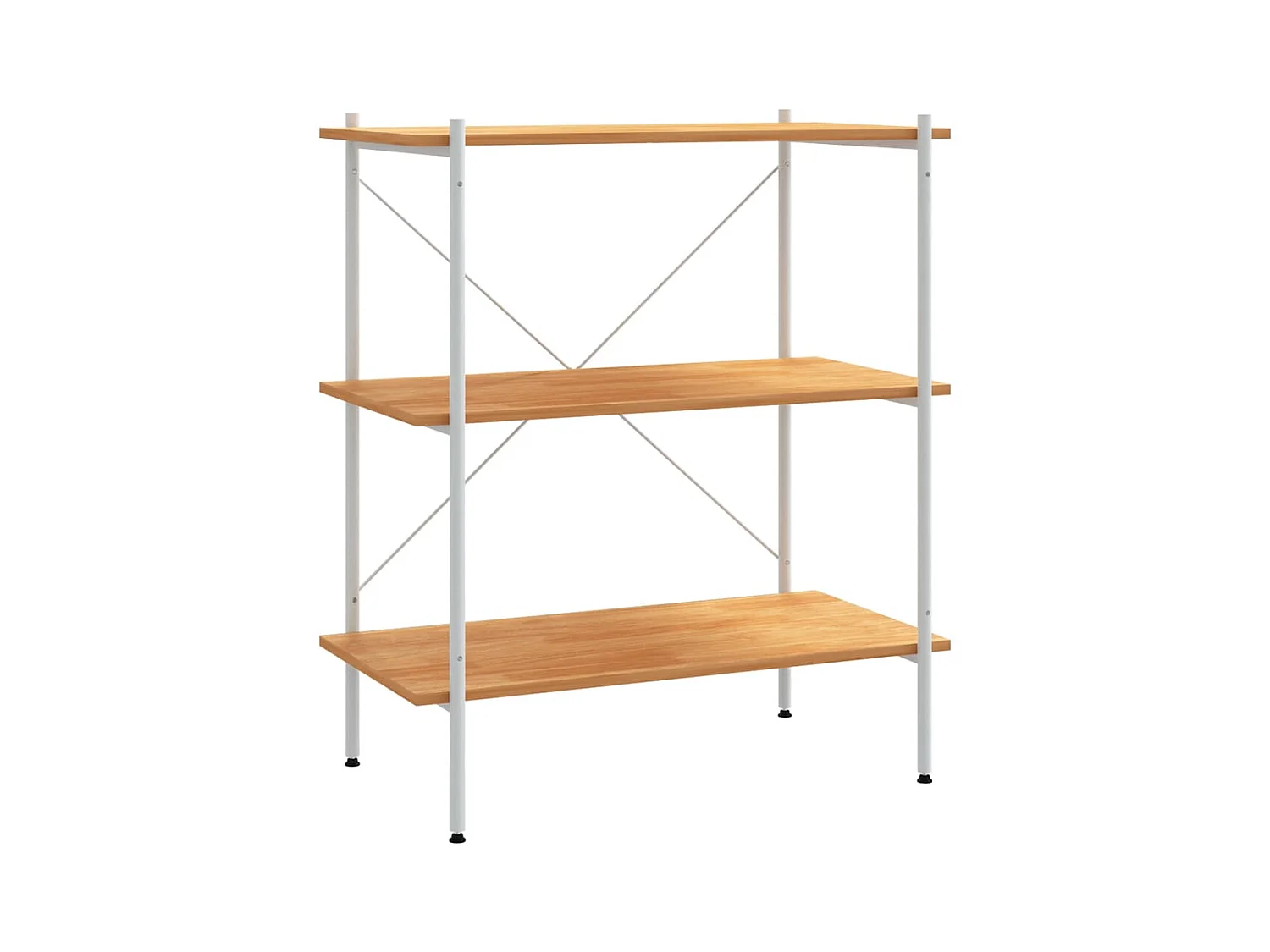 Étagère à 3 niveaux Blanc et chêne 80x40x92 cm