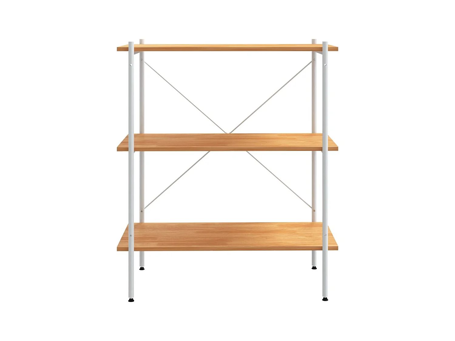 Étagère à 3 niveaux Blanc et chêne 80x40x92 cm