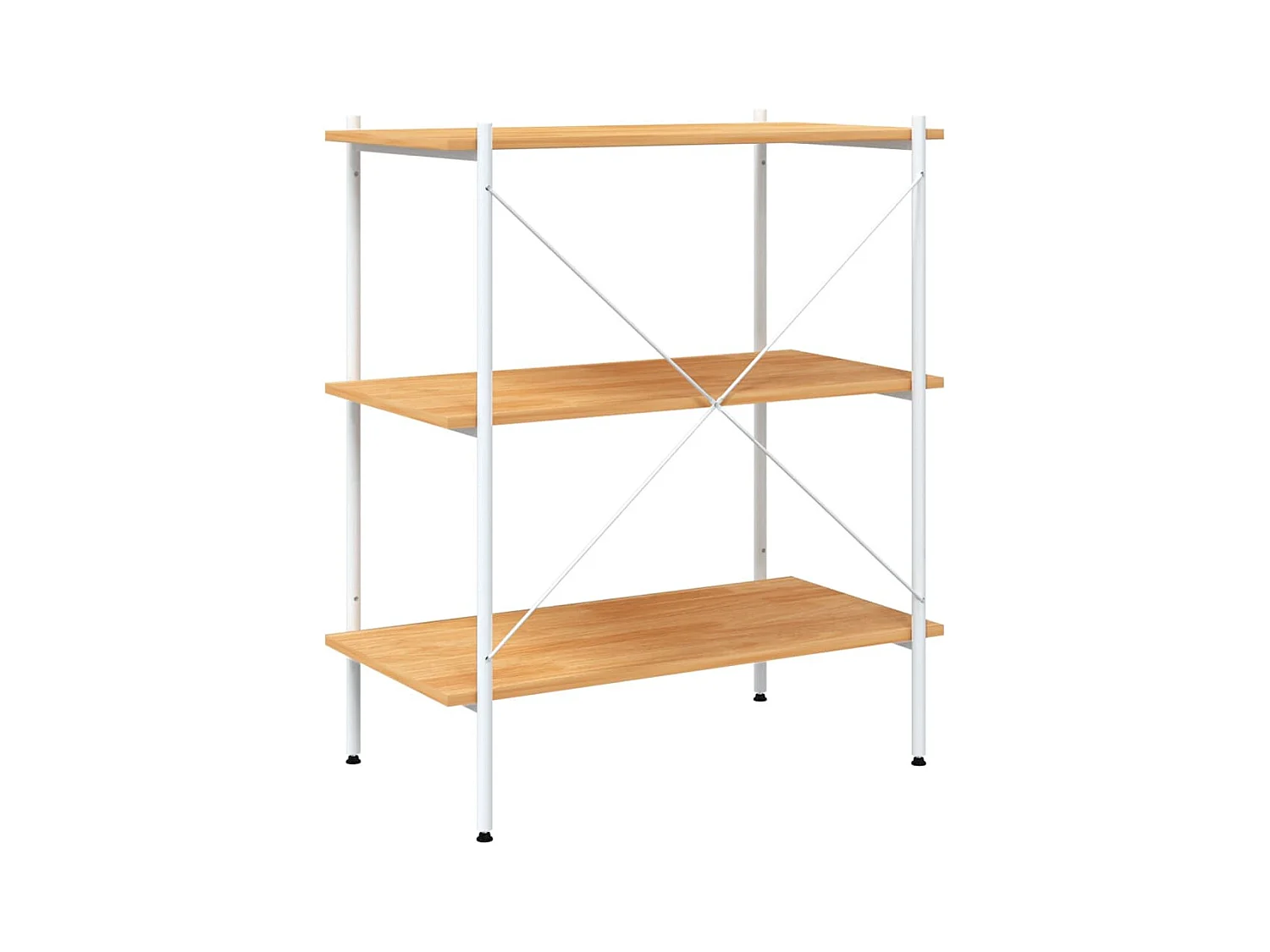 Étagère à 3 niveaux Blanc et chêne 80x40x92 cm