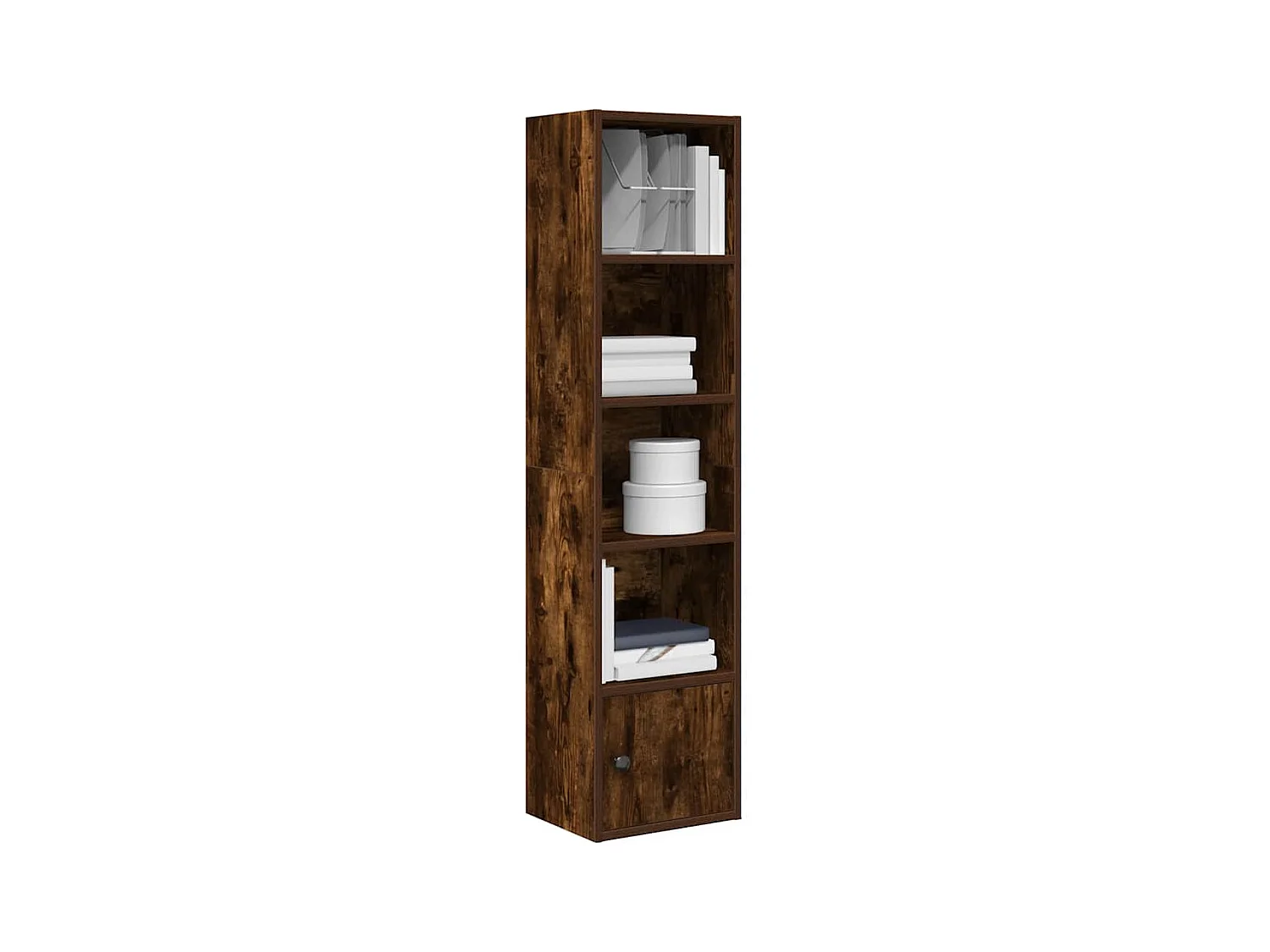 Bibliothèque chêne fumé 31x24x127 cm bois d'ingénierie