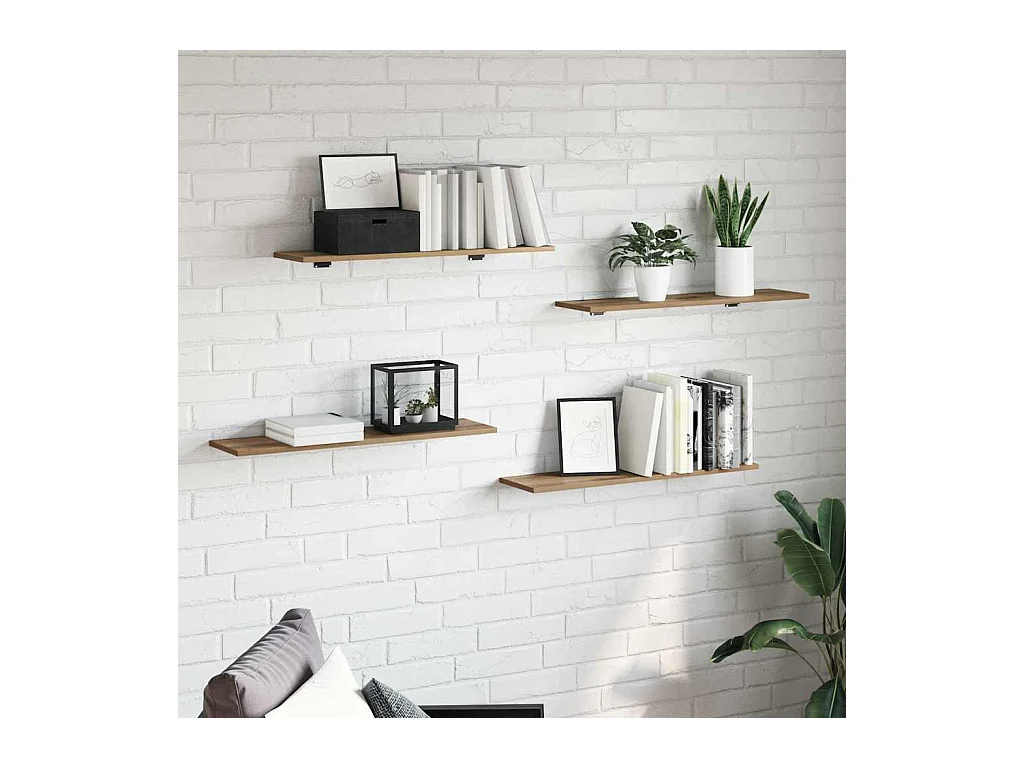 Étagère à livres 4 pcs Marron 80 x 20 x 1.5 cm
