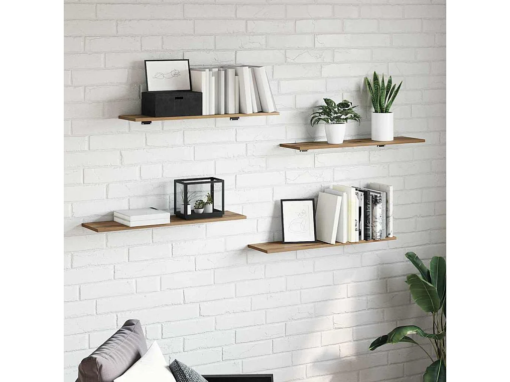 Étagère à livres 4 pcs Marron 80 x 20 x 1.5 cm