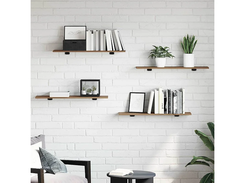 Étagère à livres 4 pcs Marron 80 x 20 x 1.5 cm