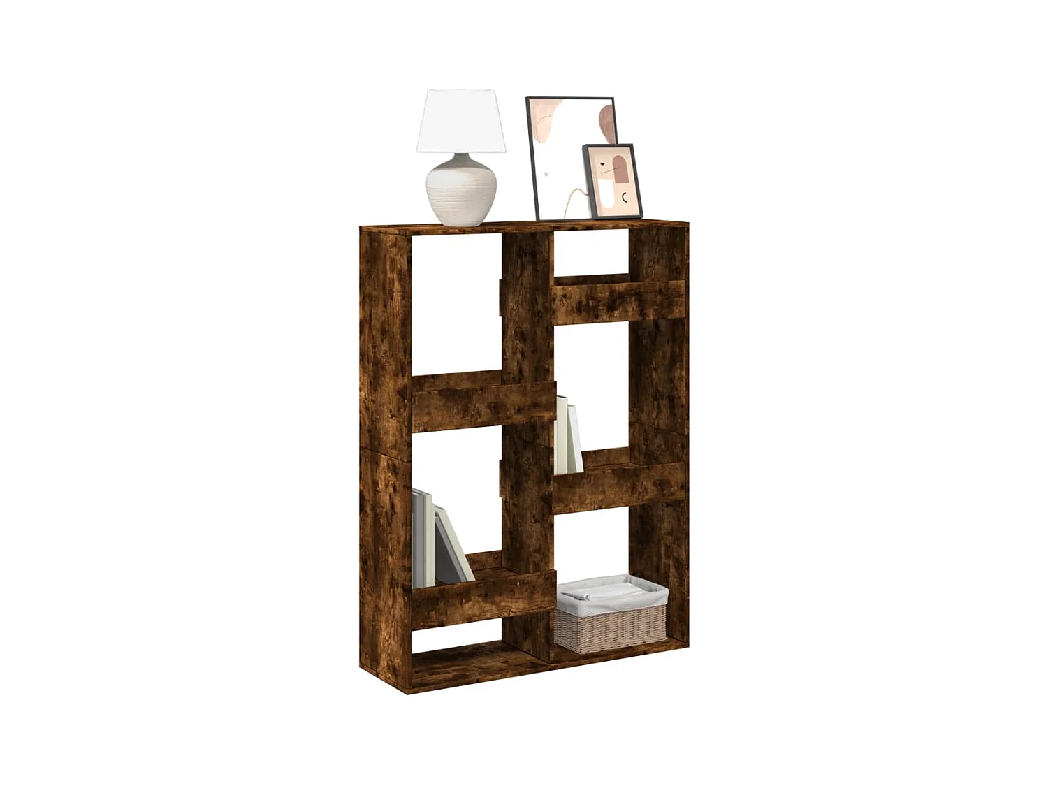 Gerookte eikenhouten boekenkast 100x33x135 cm bewerkt hout