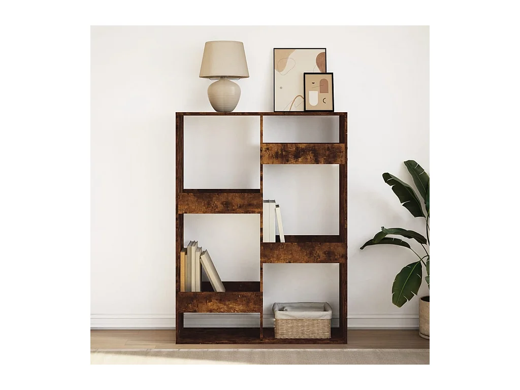 Gerookte eikenhouten boekenkast 100x33x135 cm bewerkt hout