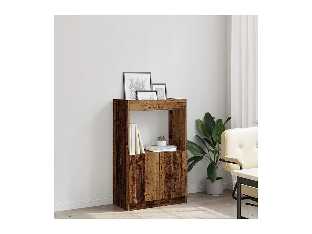 Hoge dressoir oud hout 63x33x100 cm bewerkt hout