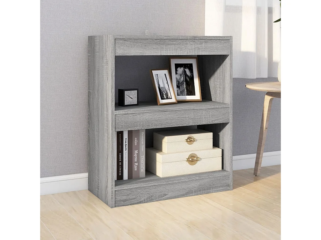 Bibliothèque/Séparateur de pièce Sonoma gris 60x30x72 cm