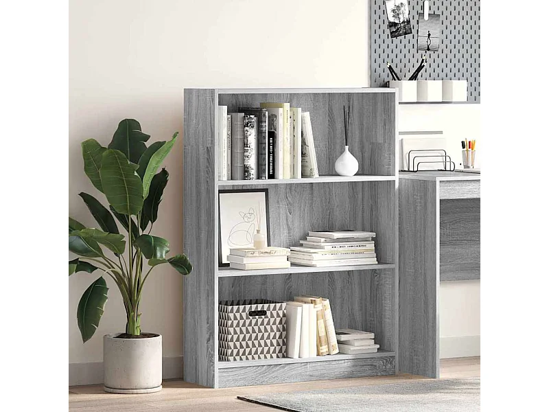 Libreria grigia Sonoma 80x24x109 cm in legno ingegnerizzato