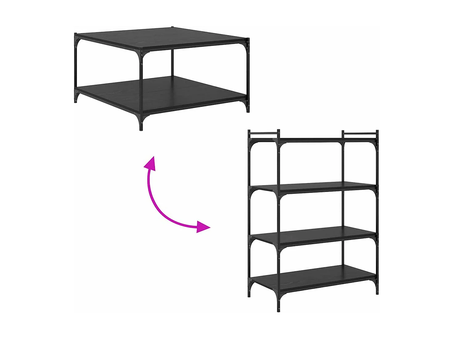 Étagère à livres 4 pcs Noir 80 x 40 x 1.5 cm Bois d'ingénierie