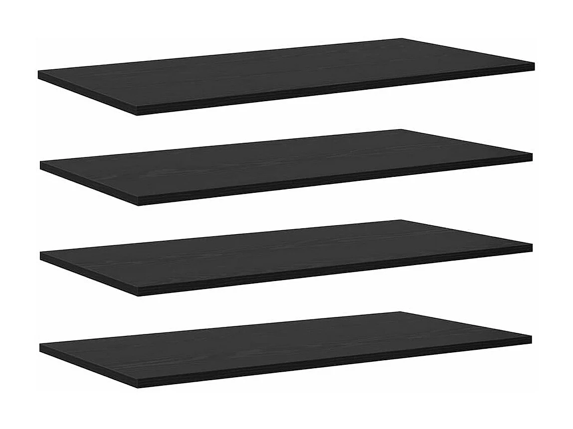 Étagère à livres 4 pcs Noir 80 x 40 x 1.5 cm Bois d'ingénierie