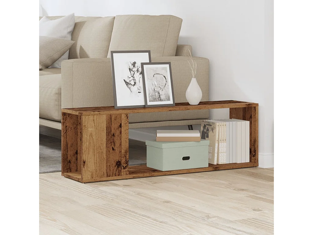Meuble TV vieux bois 100x24x32 cm bois d'ingénierie